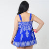 Fat Large Swimsuit Swimwear Bathing Suit Printing Skirt Type  noble blue - Mega Save Wholesale & Retail - 2