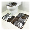 Carpet 3pcs Set Toilet Seat Anti-skidding Ground Mat brown leopard print - Mega Save Wholesale & Retail