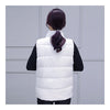 Winter Waistcoat Vest Thick Down Coat Woman Short   white   M - Mega Save Wholesale & Retail - 3