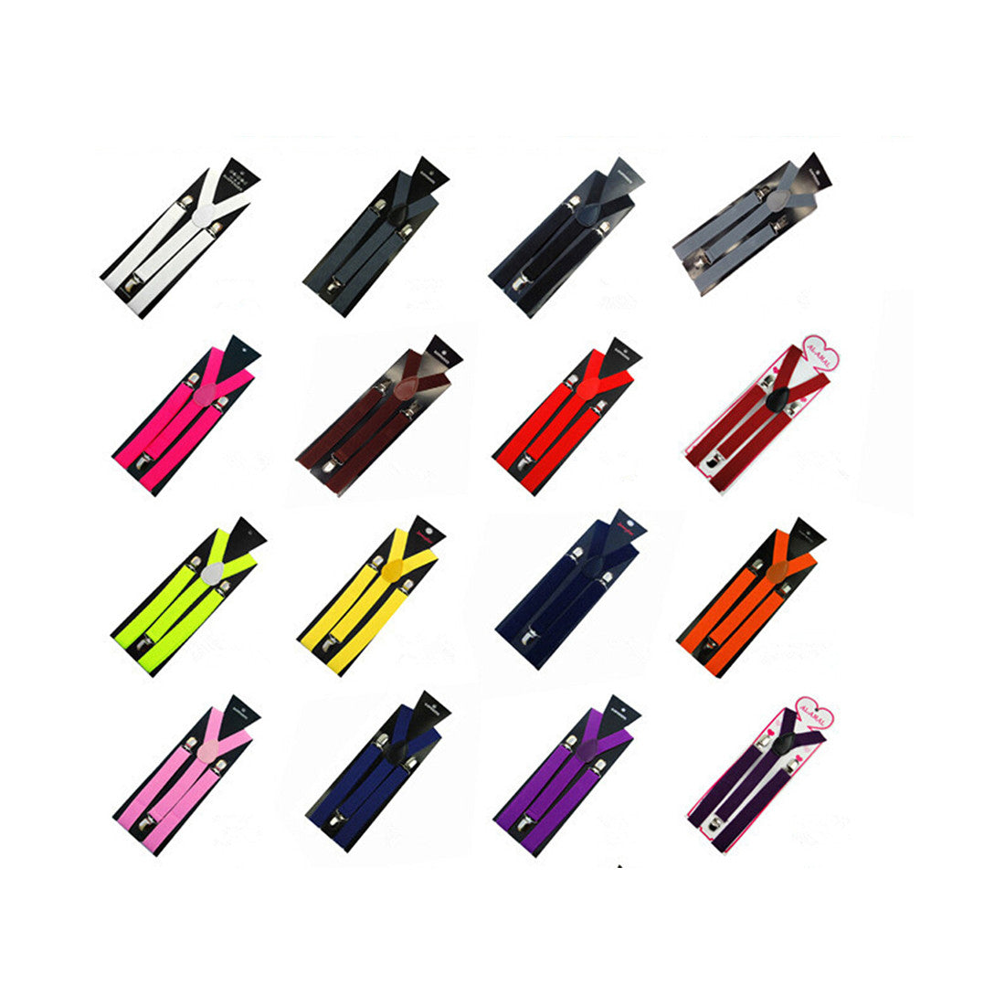 Men Women Unisex Adjustable Clip-on suspenders Elastic Braces Gallusus   Fluorescent yellow