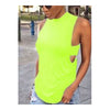 Sexy Choker High Neck Sleeveless T-shirt   fluorescent green    S - Mega Save Wholesale & Retail
