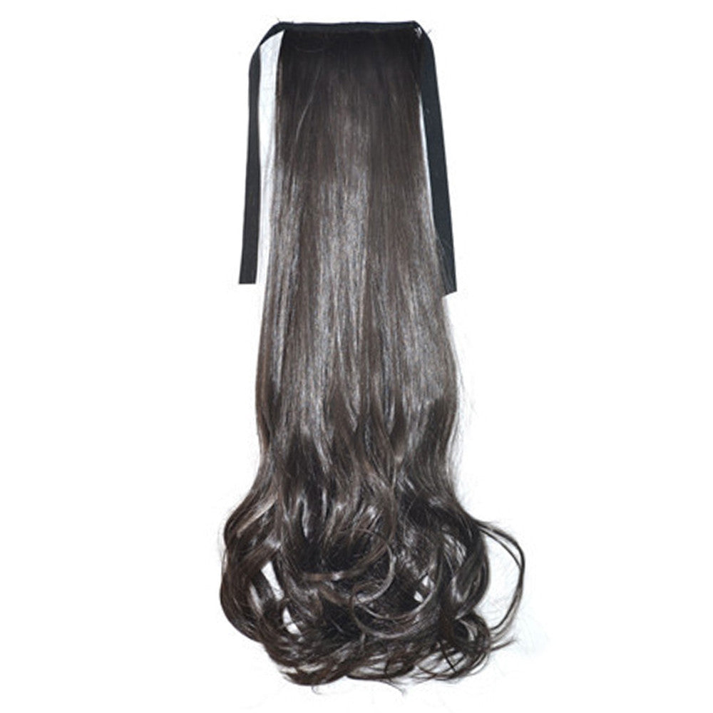 Wig Horsetail Lace-up Curled Hair    brown black 128-4# - Mega Save Wholesale & Retail - 1