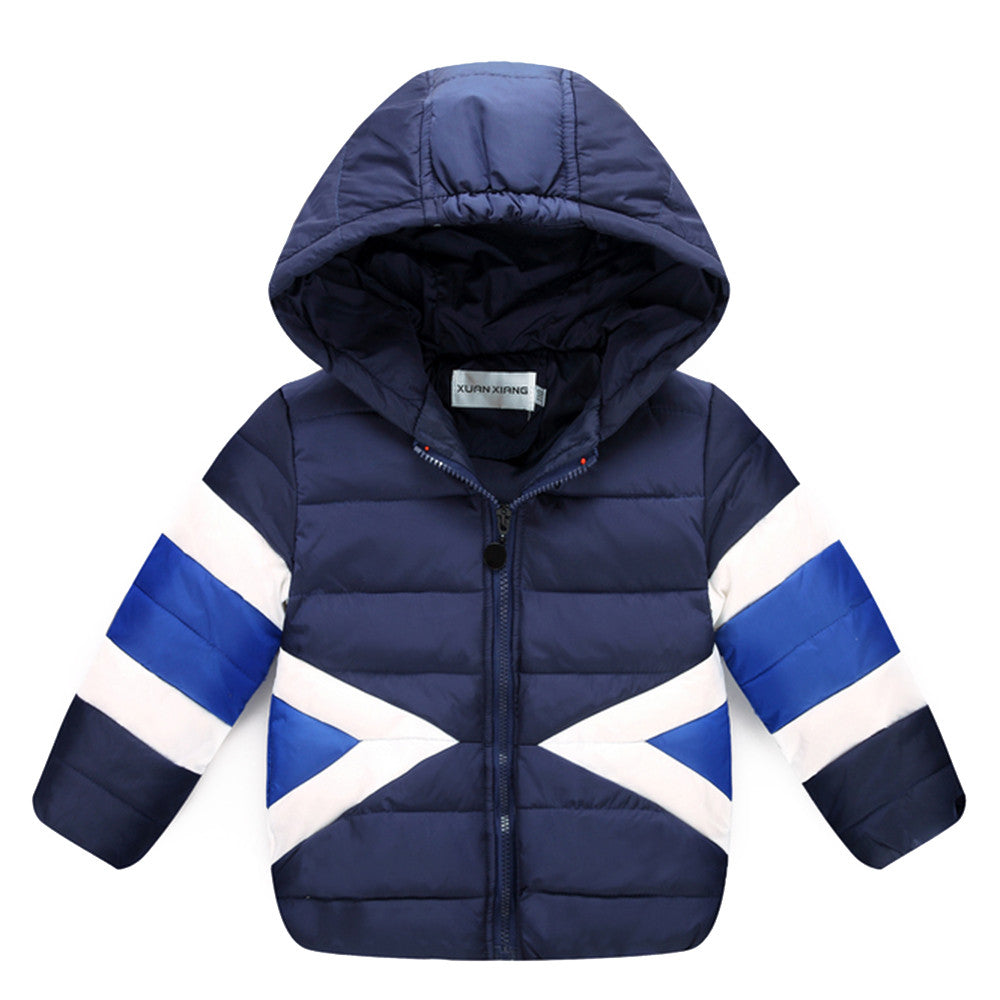 Winter Boy Girl Children Garments Down Coat Warm Thick   dark blue   110cm - Mega Save Wholesale & Retail - 1