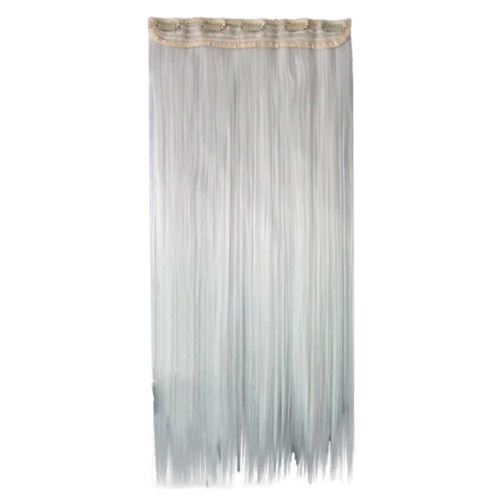 Wholesale color wig hair extension piece a five-card straight hair gradient hair piece long straight hair piece hair extension   WHITE