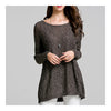 Batwing Knitwear Thin Loose Pullover Sweater   dark floral - Mega Save Wholesale & Retail - 1