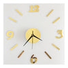 Digit Mirror Wall Clock Casual Decoration   golden - Mega Save Wholesale & Retail
