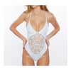 Weaved Hollow One-piece Monokini Swimwear Swimsuit Sexy  white  S - Mega Save Wholesale & Retail - 1