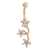 Star Navel Nail Body Puncture Navel Buckle Ornament    gold plated white zircon - Mega Save Wholesale & Retail - 1