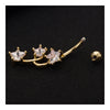 Star Navel Nail Body Puncture Navel Buckle Ornament    gold plated white zircon - Mega Save Wholesale & Retail - 2
