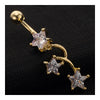 Star Navel Nail Body Puncture Navel Buckle Ornament    gold plated white zircon - Mega Save Wholesale & Retail - 3
