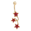 Star Navel Nail Body Puncture Navel Buckle Ornament    gold plated red zircon - Mega Save Wholesale & Retail - 1