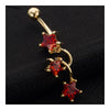 Star Navel Nail Body Puncture Navel Buckle Ornament    gold plated red zircon - Mega Save Wholesale & Retail - 2