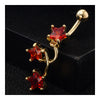 Star Navel Nail Body Puncture Navel Buckle Ornament    gold plated red zircon - Mega Save Wholesale & Retail - 3