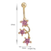 Star Navel Nail Body Puncture Navel Buckle Ornament    gold plated white zircon - Mega Save Wholesale & Retail - 5