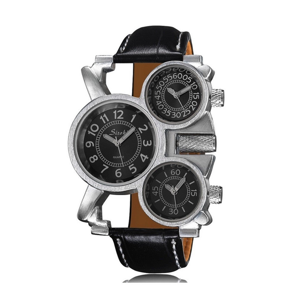 Multi Time-Zone Stainless Steel Quartz Wrist Watch - Mega Save Wholesale & Retail - 2