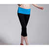 Women Yoga Running Elastic Sport Pants Leggings Fitness Trouser Capri Trousers Blue - Mega Save Wholesale & Retail - 1