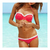 Swimwear Swimsuit Corrugated Edge Point Sexy Bikini   red  S - Mega Save Wholesale & Retail