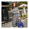 Winter Light Thin Down Slim Coat Extra Long Plus Size    silver grey  S - Mega Save Wholesale & Retail - 1