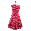 Hepburn Style 50s Vintage Polka Dot Dress   wine red   S - Mega Save Wholesale & Retail - 3