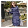 Winter Light Thin Down Slim Coat Extra Long Plus Size    navy    S - Mega Save Wholesale & Retail - 1