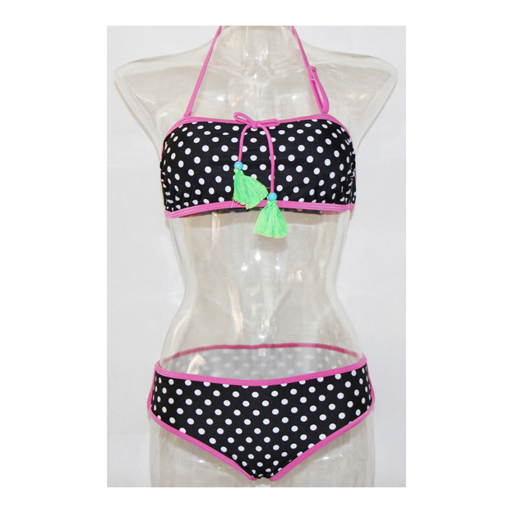 Polka-dot Sexy Assorted Colors Bandage Bikini Push-Ups Swimwear Swimsuit  S - Mega Save Wholesale & Retail
