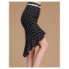 Women's Vintage Polka Dots High Waist Wrap Hip Fishtail Asymmetric Slim Pencil Skirt 5 Sizes - Mega Save Wholesale & Retail - 5