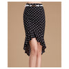 Women's Vintage Polka Dots High Waist Wrap Hip Fishtail Asymmetric Slim Pencil Skirt 5 Sizes - Mega Save Wholesale & Retail - 4