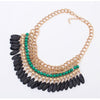 Bohemian National Style Acrylic Water-drop Tassel Necklace    green - Mega Save Wholesale & Retail - 1