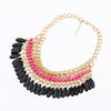 Bohemian National Style Acrylic Water-drop Tassel Necklace    rose red - Mega Save Wholesale & Retail - 1