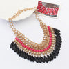 Bohemian National Style Acrylic Water-drop Tassel Necklace    rose red - Mega Save Wholesale & Retail - 2