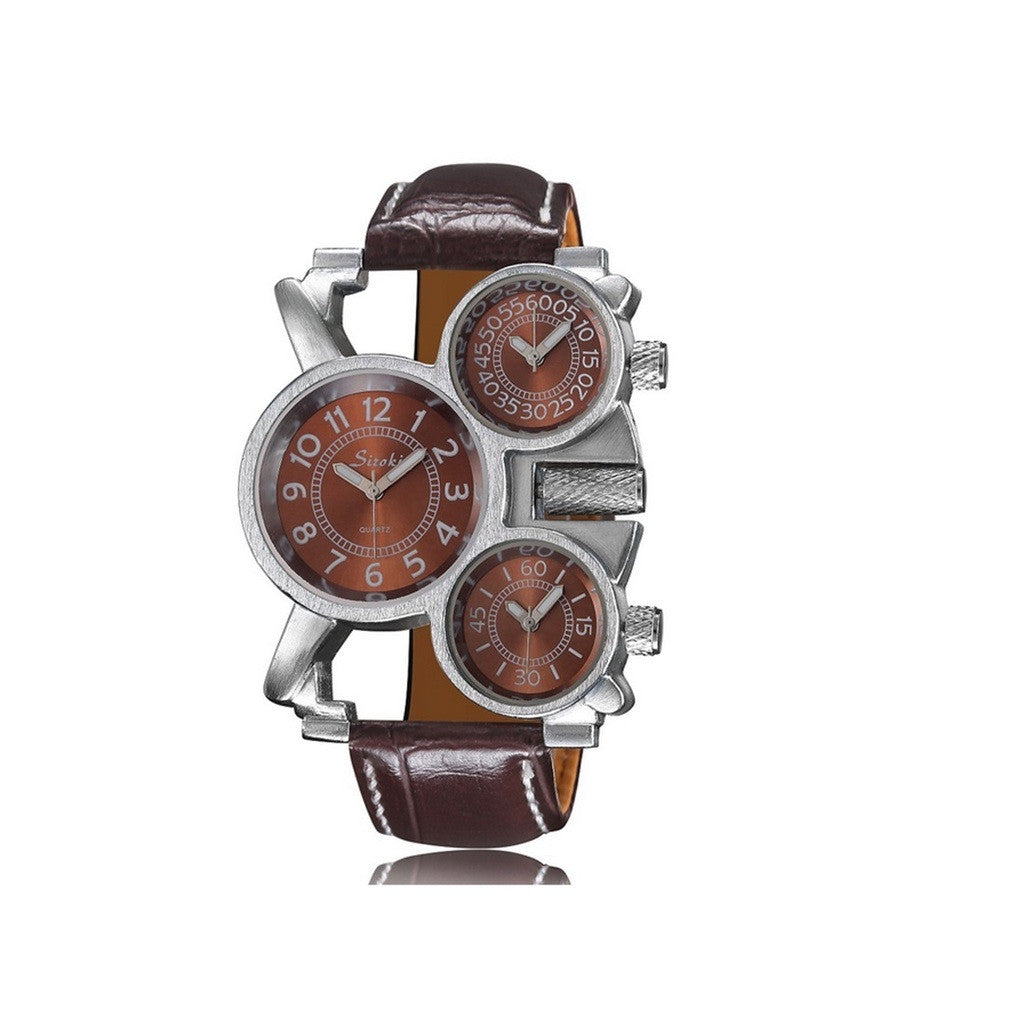 Multi Time-Zone Stainless Steel Quartz Wrist Watch - Mega Save Wholesale & Retail - 6