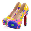 Dyed Cloth Face Super High Heel Platform Thin Shoes  pink - Mega Save Wholesale & Retail - 1