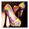 Dyed Cloth Face Super High Heel Platform Thin Shoes  pink - Mega Save Wholesale & Retail - 2