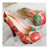 Dyed Cloth Face Super High Heel Platform Thin Shoes  orange - Mega Save Wholesale & Retail - 2