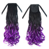 Wig Long Curled Hair Horsetail Gradient Ramp    black violet C03-1BT51P# - Mega Save Wholesale & Retail - 1