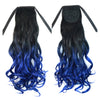 Wig Long Curled Hair Horsetail Gradient Ramp    black sapphire C03-1BTBLUE2# - Mega Save Wholesale & Retail - 1