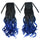 Wig Long Curled Hair Horsetail Gradient Ramp    black sapphire C03-1BTBLUE2# - Mega Save Wholesale & Retail - 1