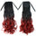 Wig Long Curled Hair Horsetail Gradient Ramp    black bright red C03-1BTRED# - Mega Save Wholesale & Retail - 1