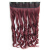 Colorful Straight Hair Extension 5 Clips Wig    99j wine red