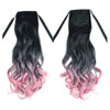 Wig Long Curled Hair Horsetail Gradient Ramp    black cherry pink C03-A1BT2311# - Mega Save Wholesale & Retail - 1