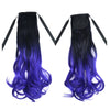 Wig Long Curled Hair Horsetail Gradient Ramp    black dark purple C03-1BTFP20# - Mega Save Wholesale & Retail - 1
