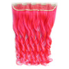 Colorful Straight Hair Extension 5 Clips Wig    Pink# pink