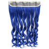 Colorful Straight Hair Extension 5 Clips Wig    Sea Blue# sea blue