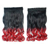 Gradient Ramp Wig Hair Extension 5 Cards Curled black to bright red