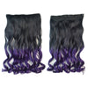 Gradient Ramp Wig Hair Extension 5 Cards Curled black to dark purple