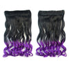 Gradient Ramp Wig Hair Extension 5 Cards Curled black to violet