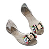 Chromatic Rhinestone Beads Bowknot Transparent Jelly Shoes Sandals Beach  black - Mega Save Wholesale & Retail