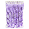 Colorful Straight Hair Extension 5 Clips Wig    light Purple# cool purple