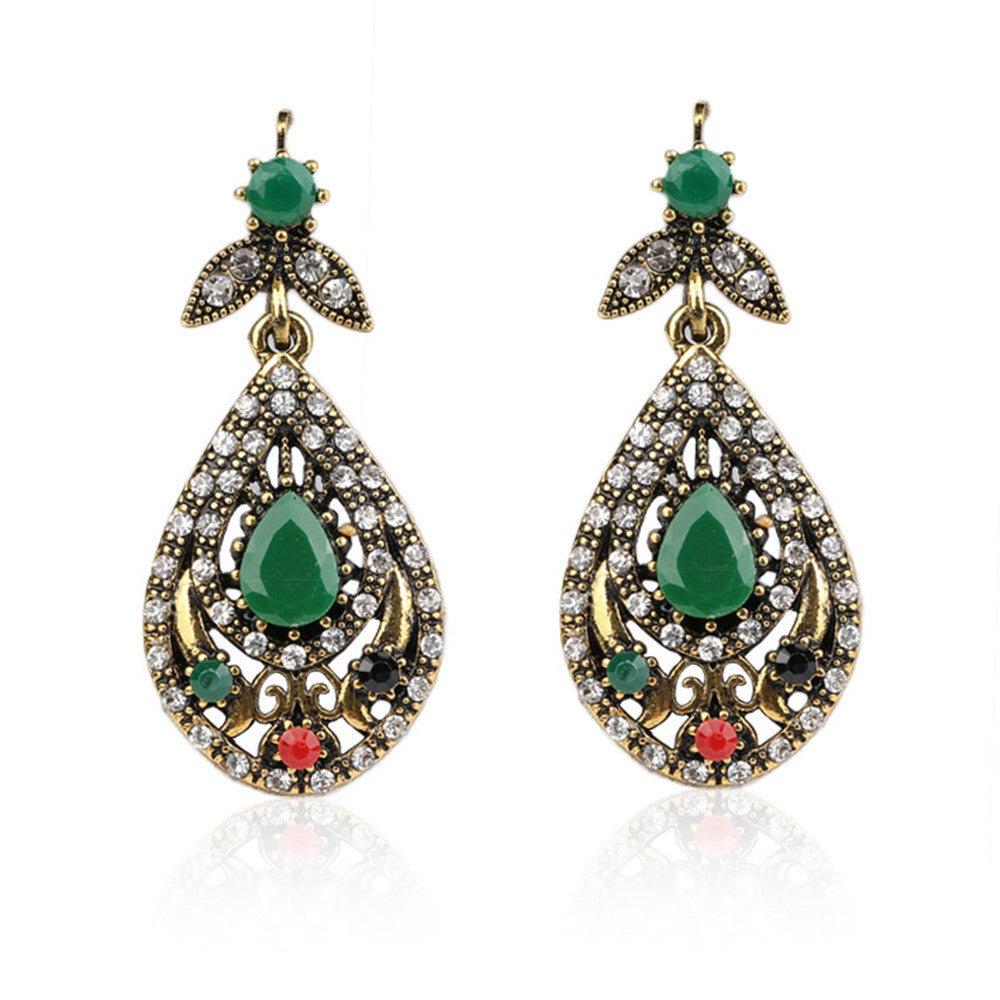 European and American style jewelry diamond earrings inlaid colorful resin manufacturers supply AliExpress Hot - Mega Save Wholesale & Retail - 1