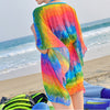 Bikini Swimsuit Swimwear Sunscreen Smock National Style Gauze Dress colorful strip M - Mega Save Wholesale & Retail - 2